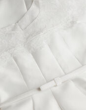 Angelina Lace Satin Party Dress, Ivory (IVORY), large