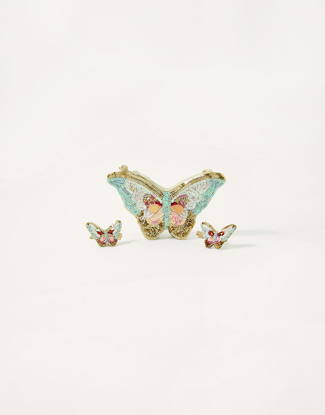 Papillon Butterfly Bag and Hair Clip Set, , large