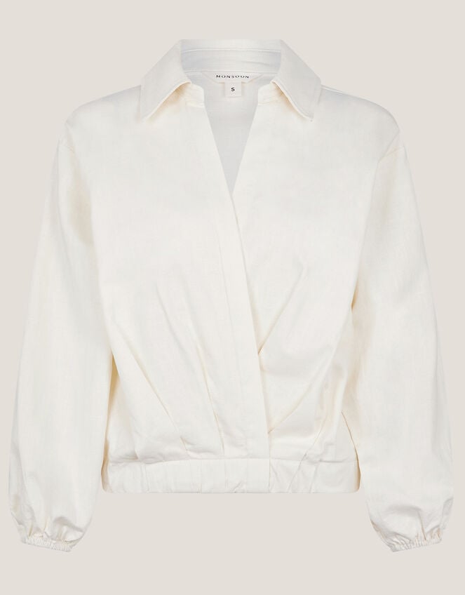 Mika Wrap Blouse, Ivory (IVORY), large