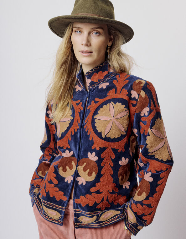 Moliin Claudia Embroidered Velvet Jacket, Multi (MULTI), large