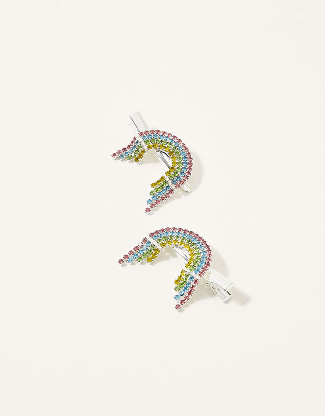 Diamante Tassel Rainbow Hair Clip Twinset, , large