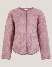 Hazel Floral Quilted Jacket, Pink (BLUSH), large