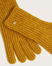 Super Soft Knit Gloves with Recycled Polyester, Yellow (OCHRE), large