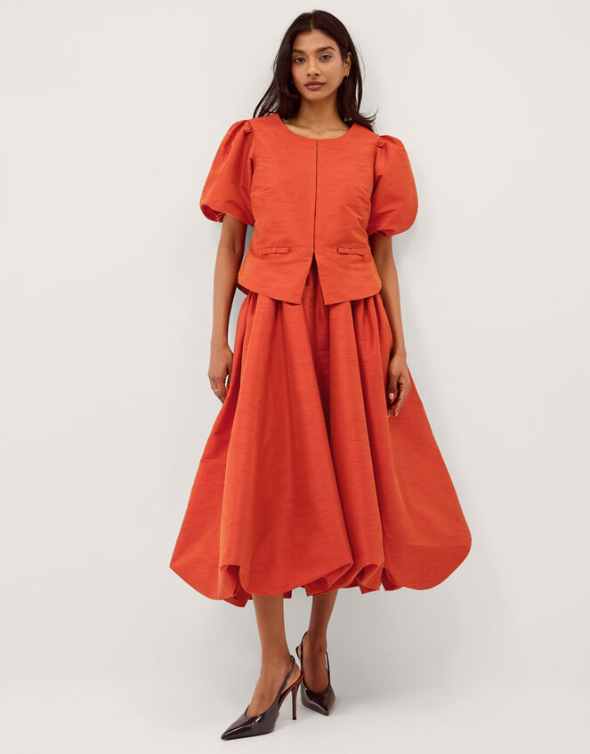 Mila Fit and Flare Midi Dress, Orange (ORANGE), large