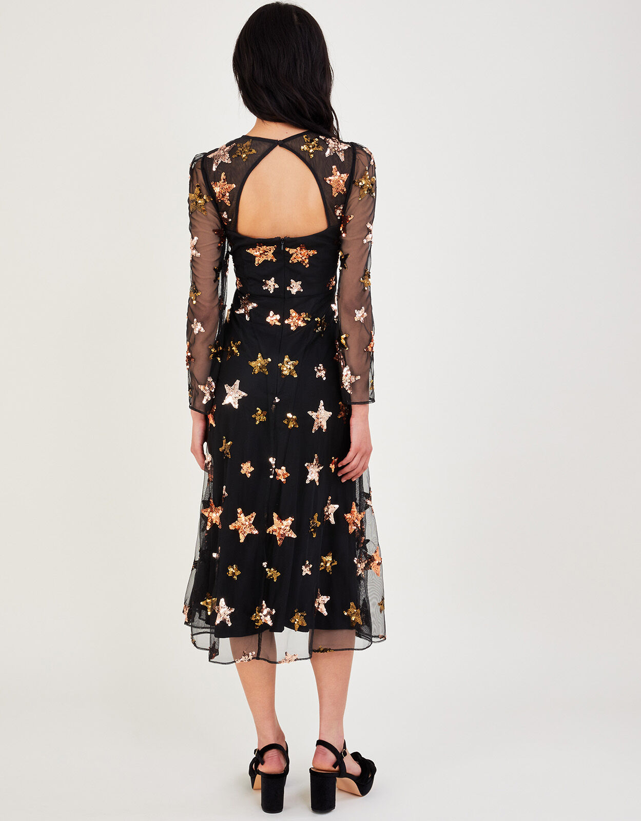Monsoon celleni star print midi on sale dress