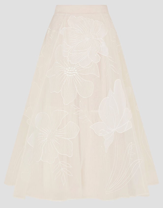 Rosie Embroidered Floral Wedding Skirt, Ivory (IVORY), large