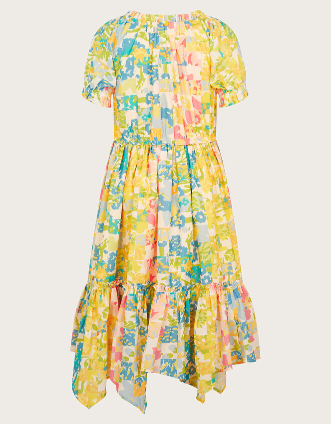 Patchwork Floral Dress, Yellow (YELLOW), large
