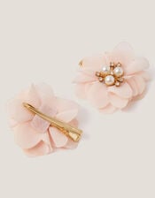 2-Pack Pearl Flower Hair Clips, Pink (PALE PINK), large