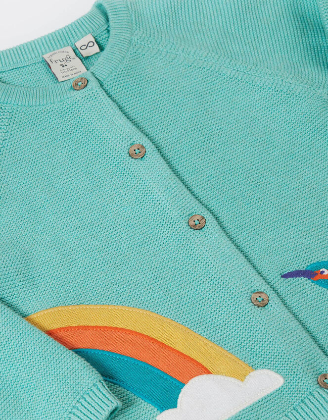 Frugi Colby Appliqué Cardigan, Blue (BLUE), large
