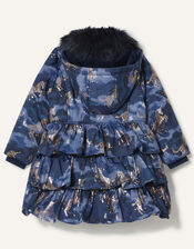 Foil Unicorn Padded Coat, Blue (NAVY), large