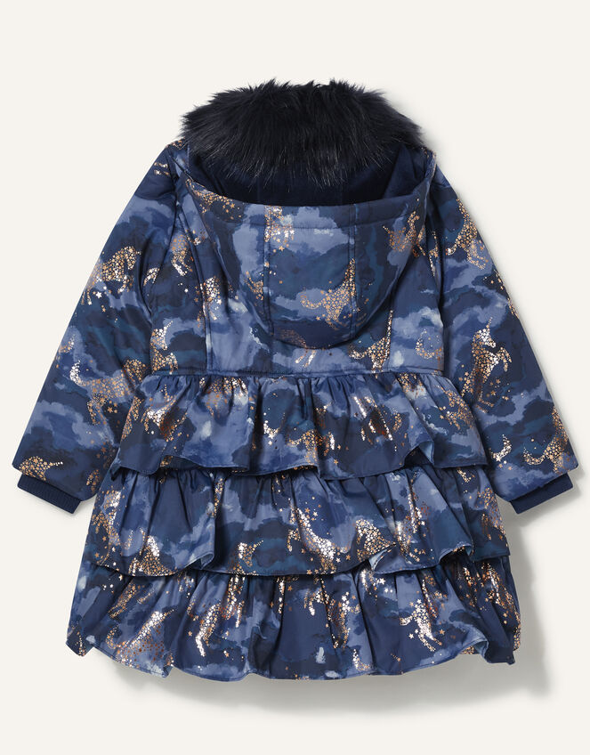 Foil Unicorn Padded Coat, Blue (NAVY), large