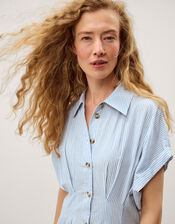 Dory Stripe Midi Shirt Dress, Blue (BLUE), large