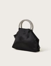 Bow Dazzle Handle Bag, Black (BLACK), large