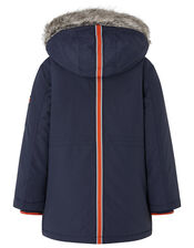 Boys Parka Coat with Hood, Blue (NAVY), large