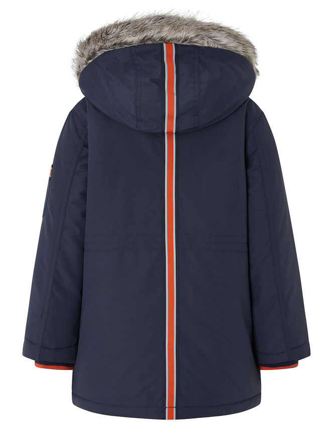 Boys Parka Coat with Hood, Blue (NAVY), large