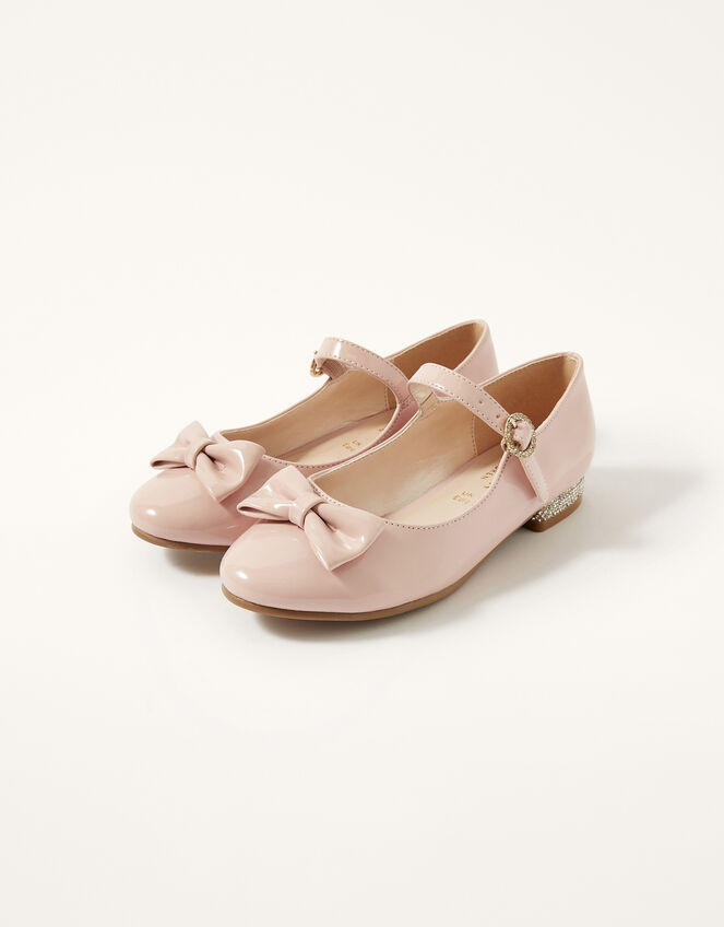 Patent Diamante Mini Heels, Pink (PINK), large