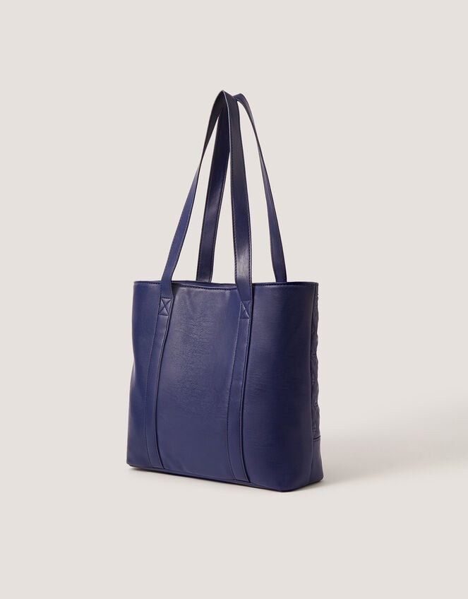 Bow Quilted School Tote Bag, , large