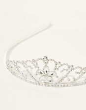 Jewel Flower Diamante Tiara, , large