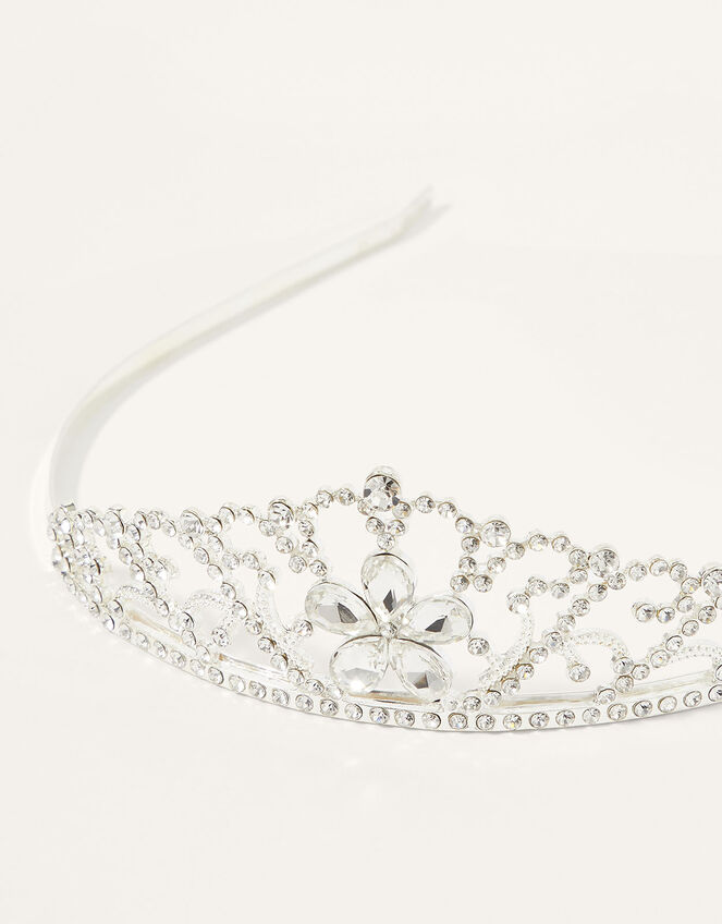 Jewel Flower Diamante Tiara, , large