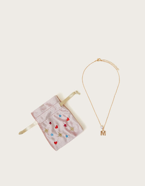 Initial Heart Pendant Necklace with Pouch, Multi (MULTI), large
