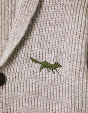 Shawl Neck Knit Cardigan, Camel (OATMEAL), large