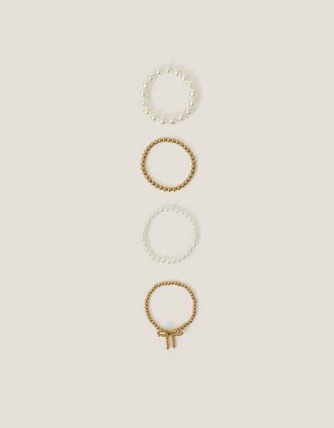 4-Pack Bow Beaded Bracelets, , large