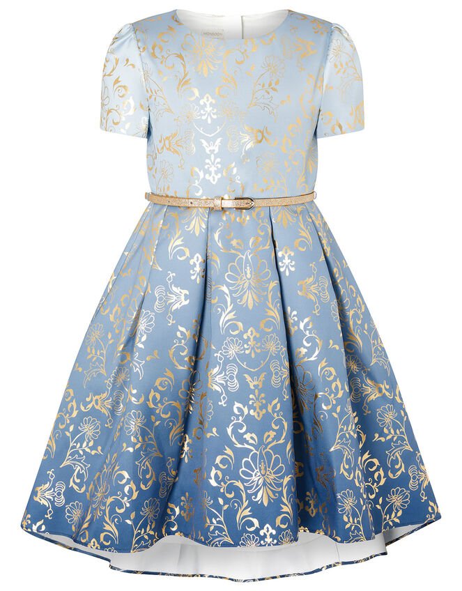 Ombre Foil Print Dress, Blue (BLUE), large
