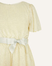 Shimmer Flutter Sleeve Jersey Playsuit , Natural (CHAMPAGNE), large