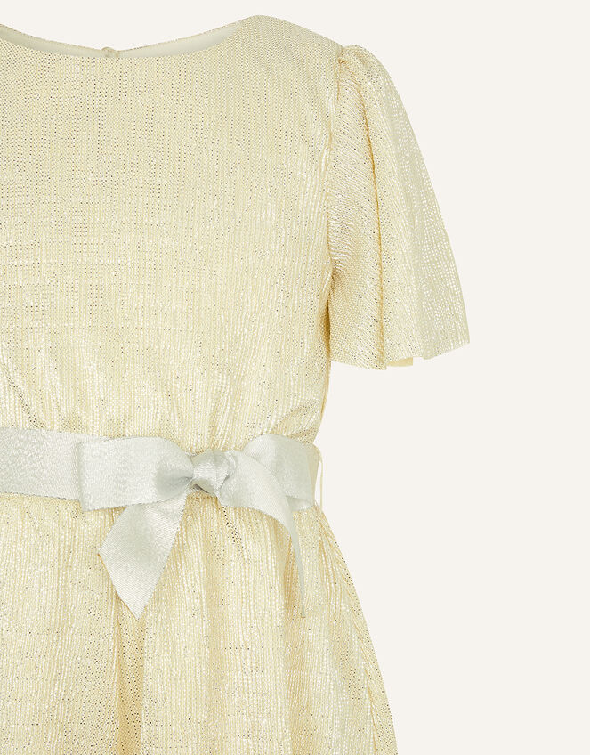 Shimmer Flutter Sleeve Jersey Playsuit , Natural (CHAMPAGNE), large
