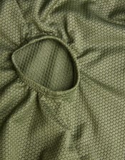 Texture Cut-Out Swimsuit, Green (KHAKI), large