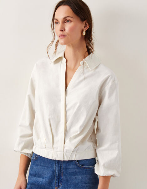 Mika Wrap Blouse, Ivory (IVORY), large