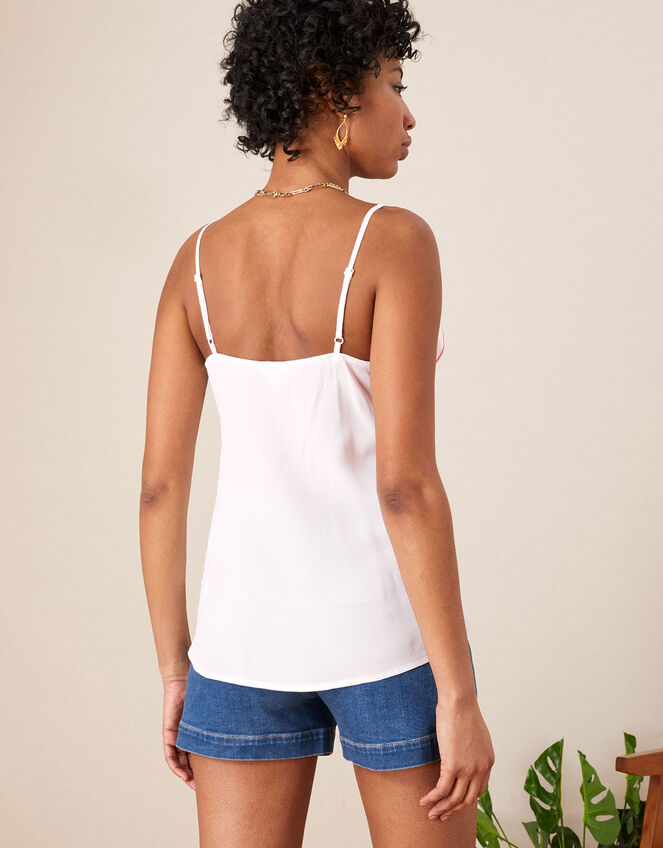 Ruffled Embroidered Cami with LENZING™ ECOVERO™, Ivory (IVORY), large