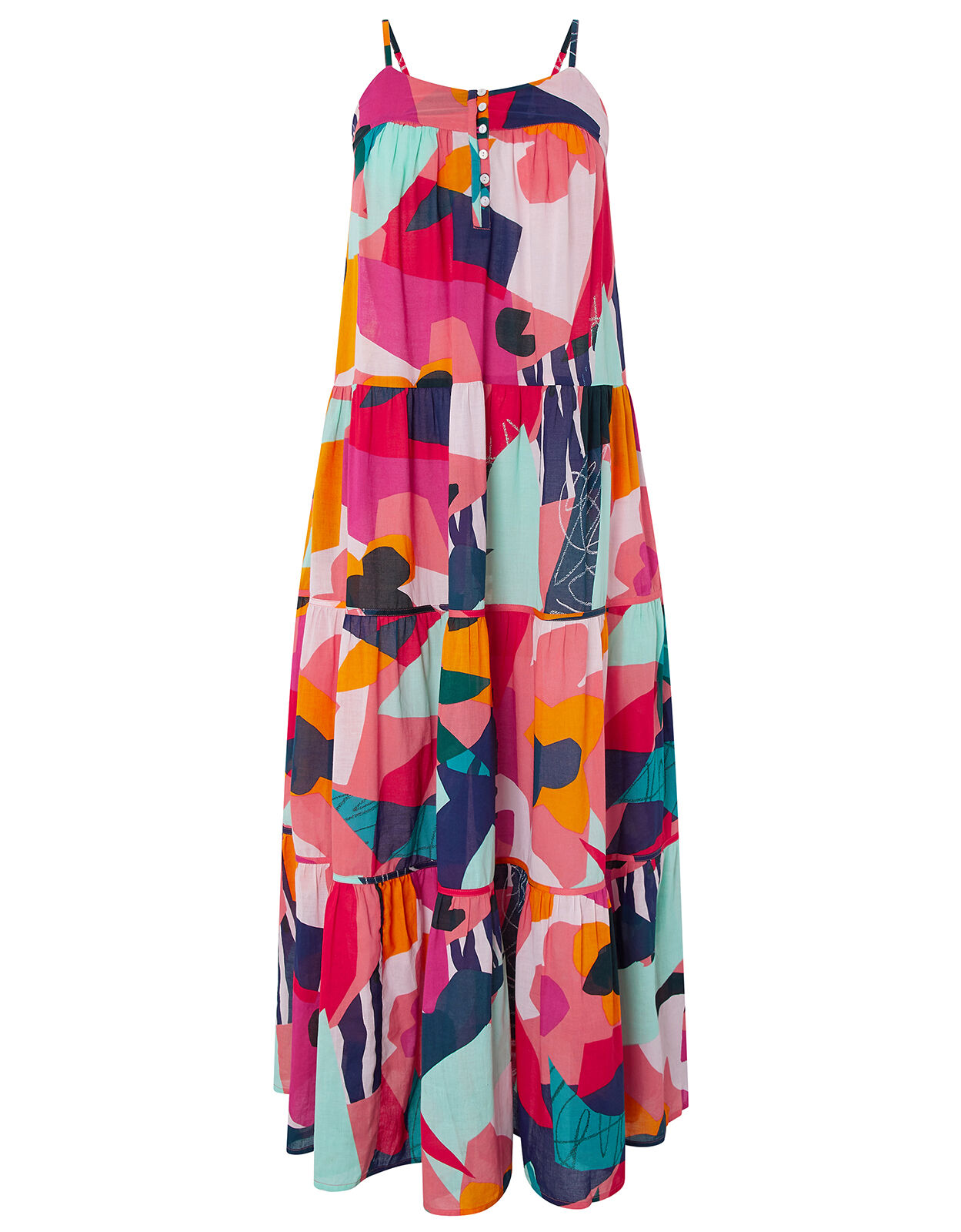 Iona Colourful Maxi Dress in Organic Cotton Multi