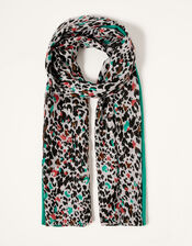 Animal Print Border Scarf, , large