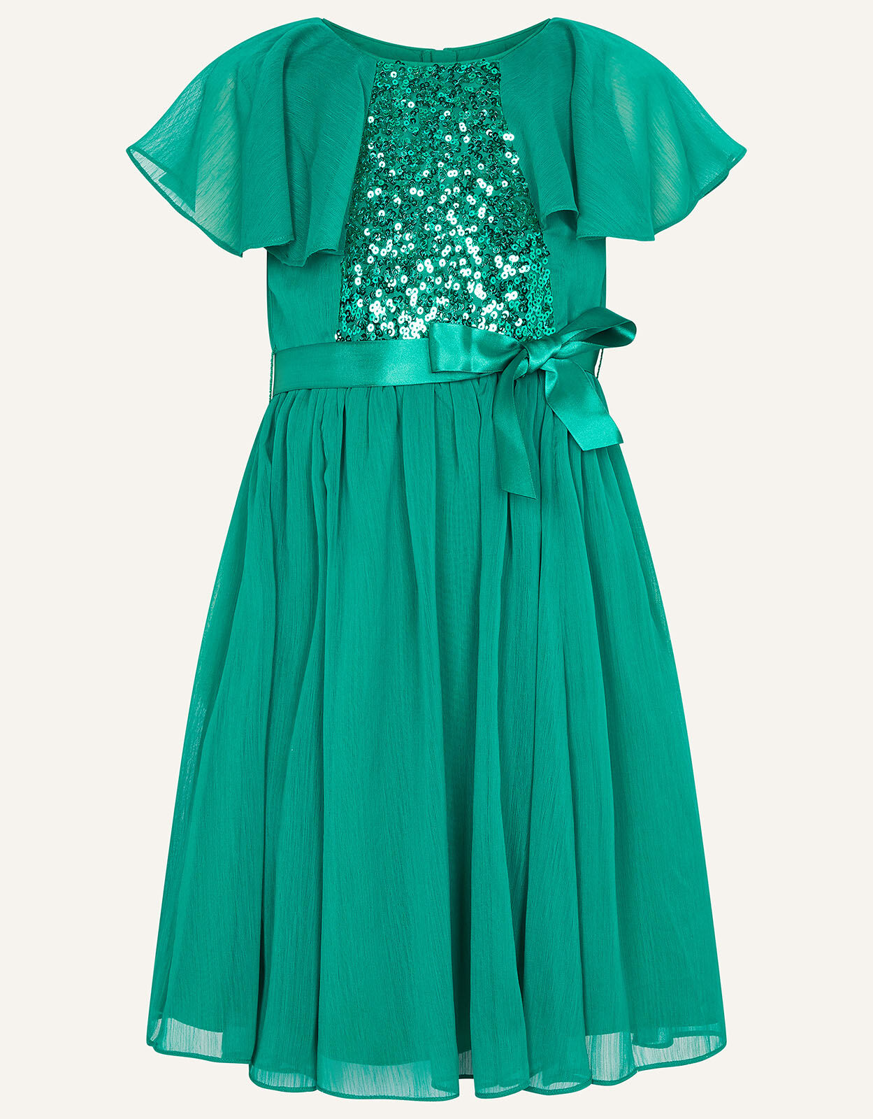 green sequin cape