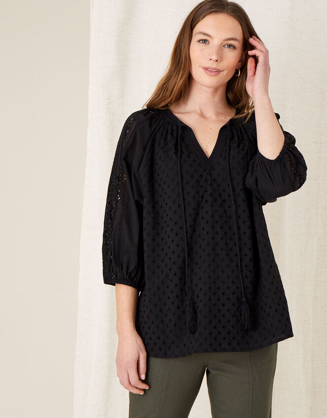 Broderie Top, Black (BLACK), large