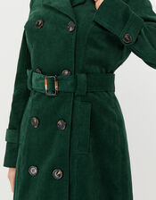 Cora Cord Trench Coat, Teal (TEAL), large
