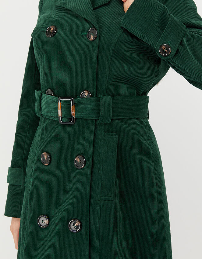 Cora Cord Trench Coat, Teal (TEAL), large