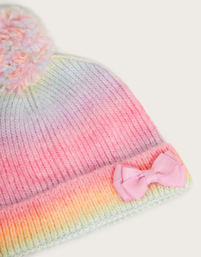 Harmony Rainbow Bow Beanie Hat, Multi (MULTI), large