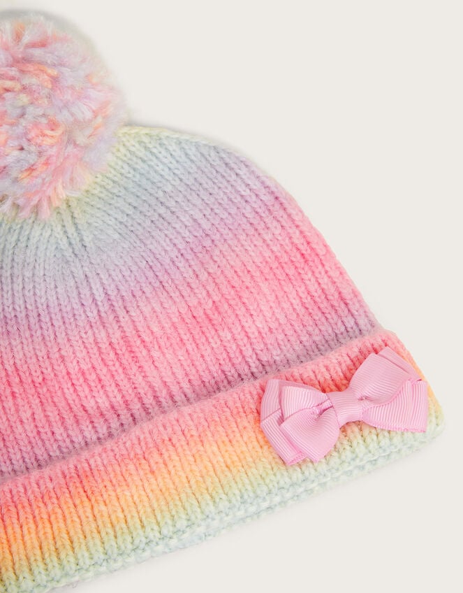 Harmony Rainbow Bow Beanie Hat, Multi (MULTI), large