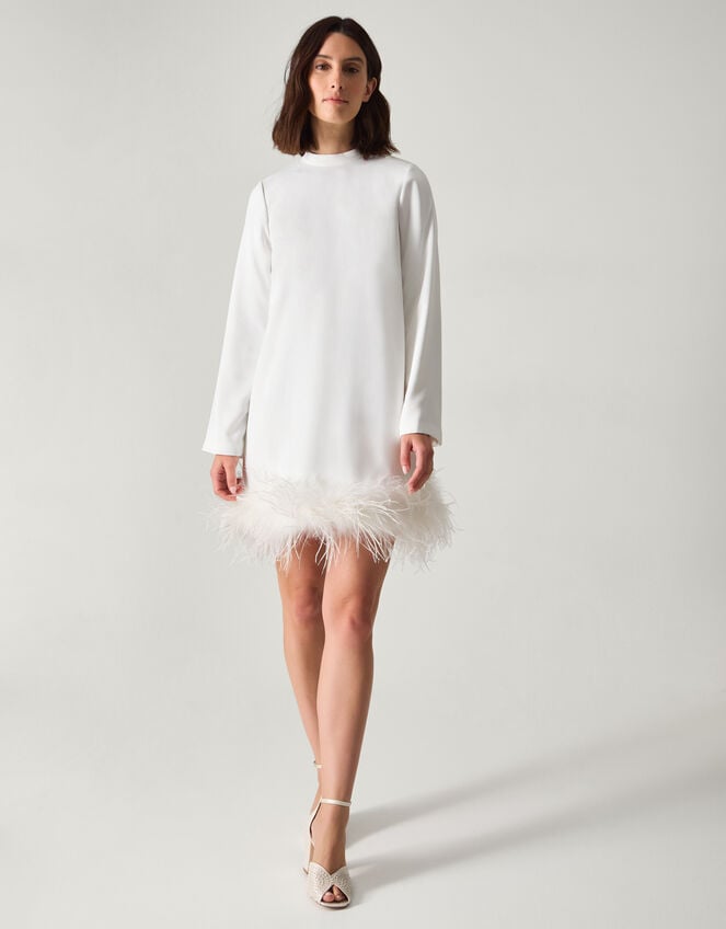 Andrea Feather Wedding Dress, Ivory (IVORY), large