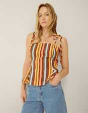 Sydney Stripe Cami Top, Yellow (MUSTARD), large