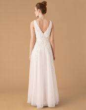 Lucy Floral Embroidered Bridal Dress, Ivory (IVORY), large