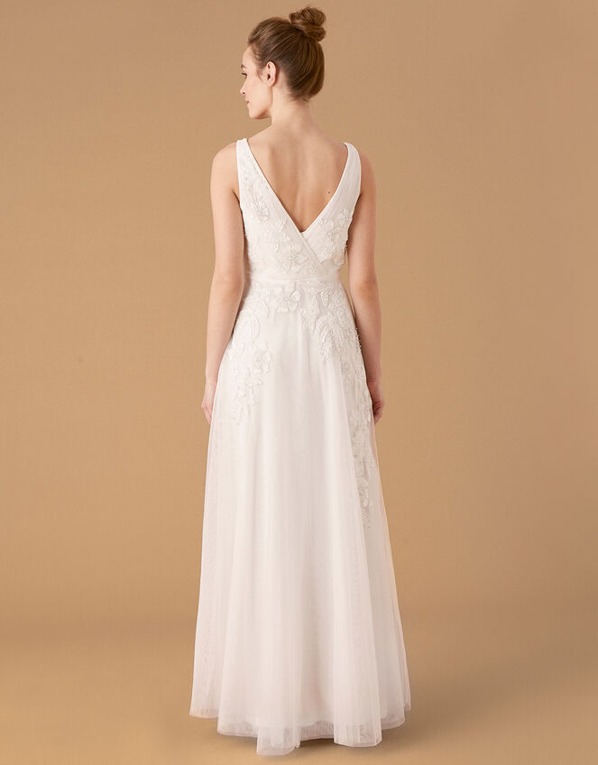 Lucy Floral Embroidered Bridal Dress, Ivory (IVORY), large