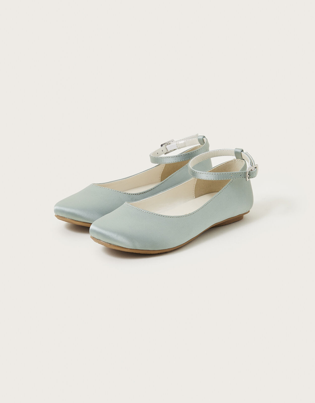 Satin Ballerina Flats Green Girls Flat Shoes Monsoon Global
