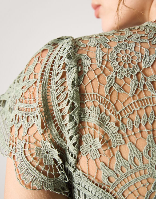 Monica Lace Midi Bridesmaid Dress, Green (PALE GREEN), large