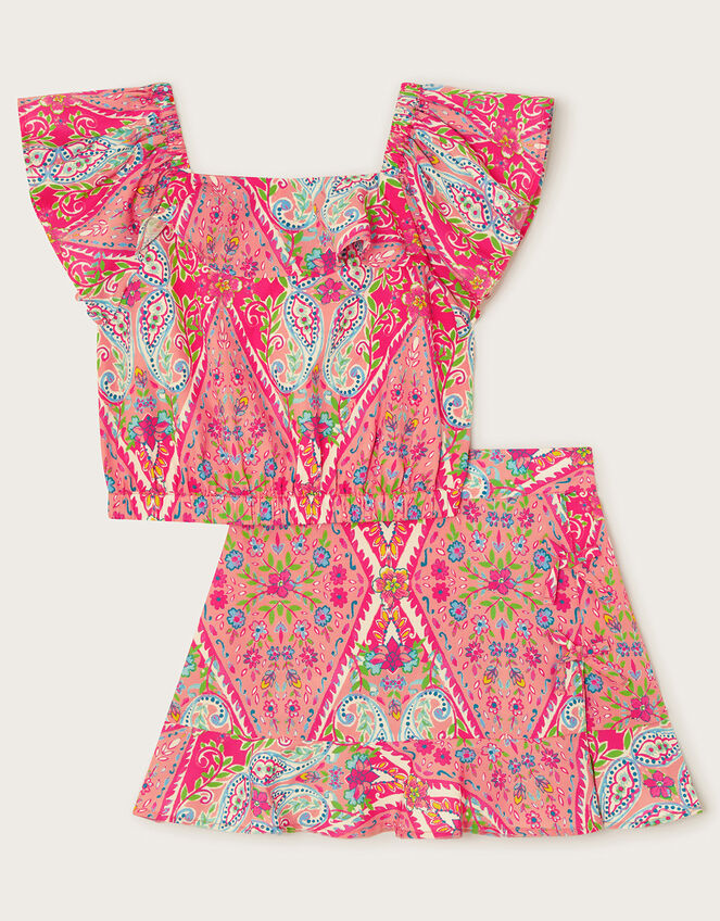 Paisley Print Top and Skirt Set, Multi (MULTI), large