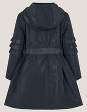 Lightweight Frill Raincoat, Blue (NAVY), large