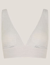 Kiki Glitter Triangle Bikini Top, Silver (SILVER), large