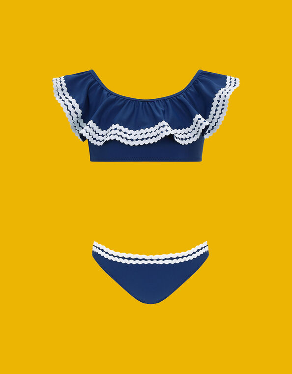 Sunuva Ric Rac Bikini Set, Blue (NAVY), large